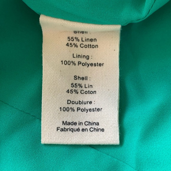 L’AGENCE Kenzie Double Breasted Cotton / Linen Blazer Seafoam NWT Size 0 - Picture 7 of 8